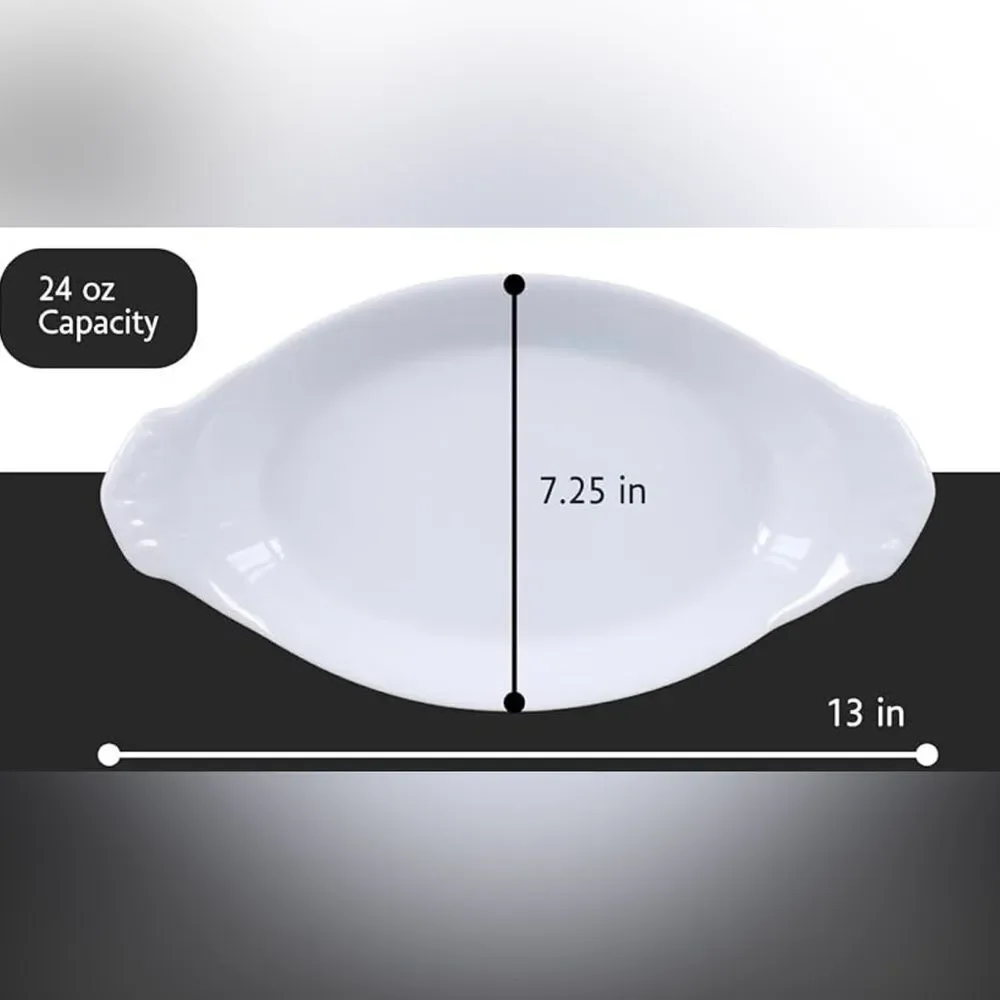 BIA Cordon Bleu 13 In Classic White 24 Oz Porcelain Oval Cooking Serving Dish